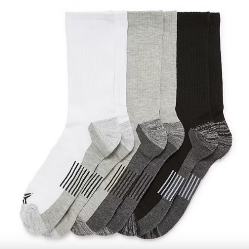 Xersion Running Mens 3 Pair Crew Socks,